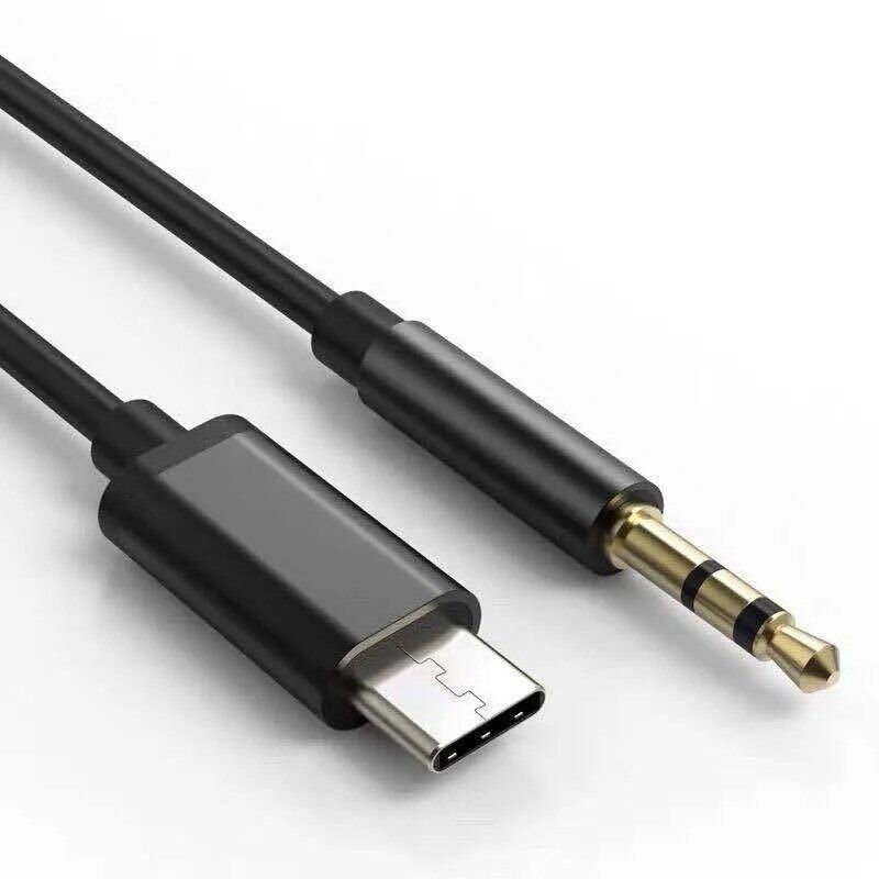 USB C Aux Kabel Audio USB-C Klinke Adapter 3,5mm für Samsung, Huawei schwarz