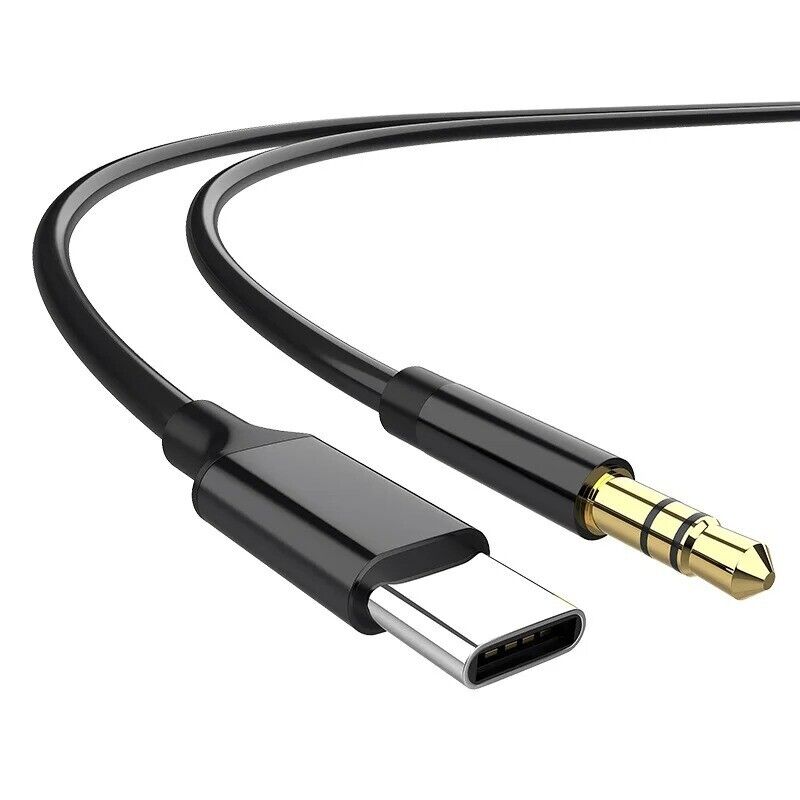 USB C Aux Kabel Audio USB-C Klinke Adapter 3,5mm für Samsung, Huawei schwarz