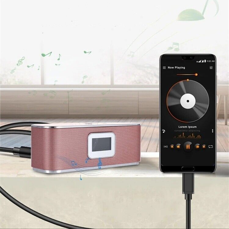 USB C Aux Kabel Audio USB-C Klinke Adapter 3,5mm für Samsung, Huawei schwarz