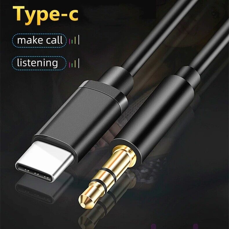 USB C Aux Kabel Audio USB-C Klinke Adapter 3,5mm für Samsung, Huawei schwarz