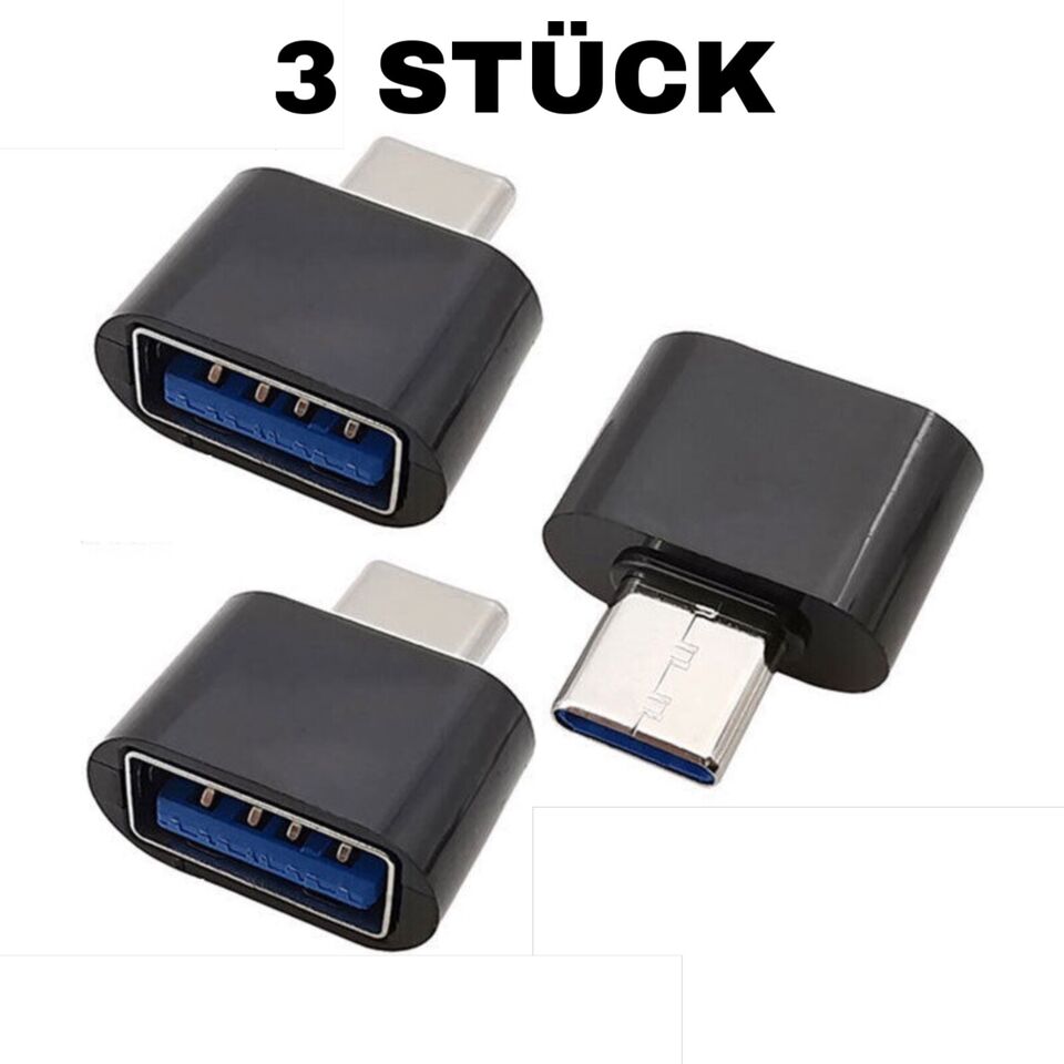 3x USB C auf USB A Adapter OTG USB-Stick für Samsung Xiaomi MacBook Buchse Type