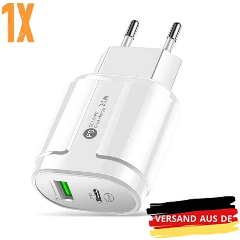 Hochwertiges 20W Schnellladegerät mit USB Typ C Europäischer Stecker für Mobilte
